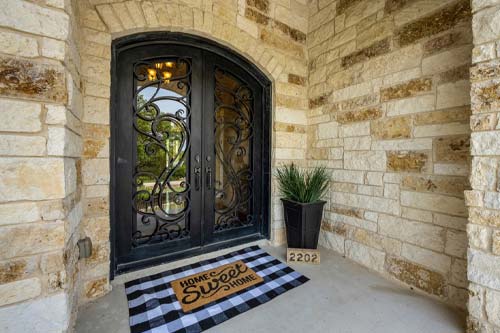 front door stone surround